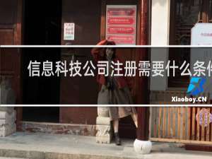 信息科技公司注册需要什么条件