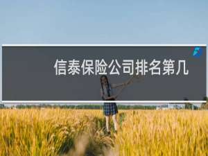 信泰保险公司排名第几