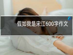 假如我是宋江600字作文