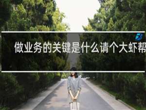 做业务的关键是什么请个大虾帮忙