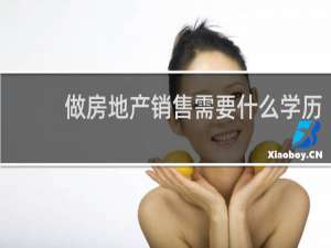 做房地产销售需要什么学历