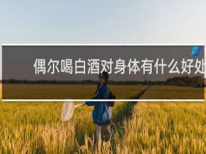 偶尔喝白酒对身体有什么好处