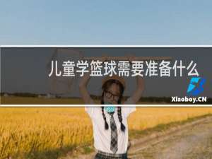 儿童学篮球需要准备什么