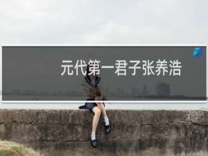 元代第一君子张养浩