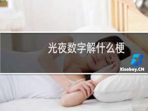 光夜数字解什么梗