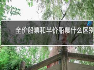 全价船票和半价船票什么区别