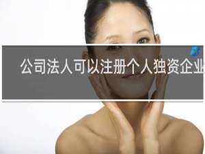 公司法人可以注册个人独资企业吗