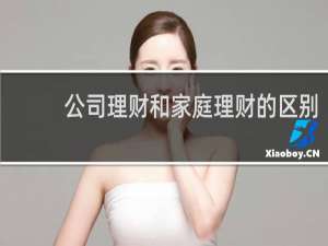 公司理财和家庭理财的区别