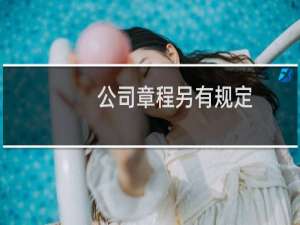 公司章程另有规定