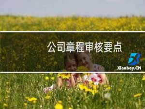 公司章程审核要点