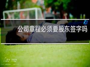 公司章程必须要股东签字吗