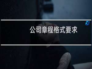 公司章程格式要求