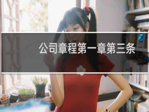 公司章程第一章第三条