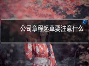 公司章程起草要注意什么