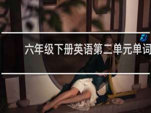六年级下册英语第二单元单词