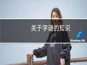 关于字谜的知识
