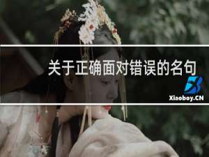 关于正确面对错误的名句