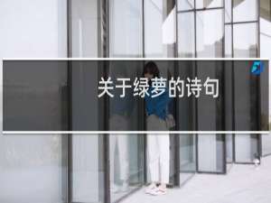 关于绿萝的诗句