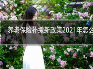 养老保险补缴新政策2021年怎么交