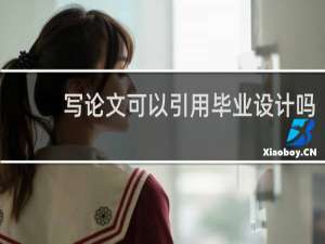 写论文可以引用毕业设计吗