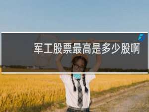 军工股票最高是多少股啊