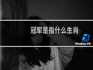 冠军是指什么生肖