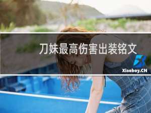 刀妹最高伤害出装铭文