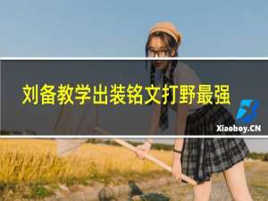 刘备教学出装铭文打野最强