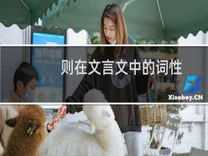 则在文言文中的词性（则在文言文中的意思）