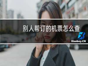 别人帮订的机票怎么查