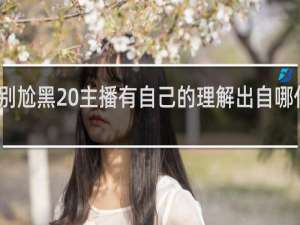 别尬黑 主播有自己的理解出自哪什么梗