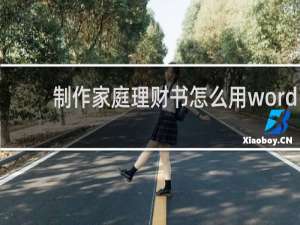 制作家庭理财书怎么用word