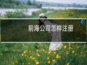 前海公司怎样注册