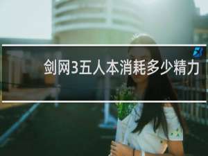 剑网3五人本消耗多少精力
