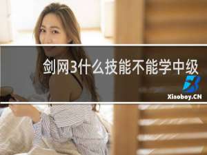 剑网3什么技能不能学中级