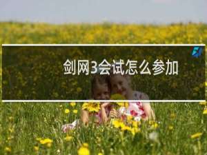 剑网3会试怎么参加