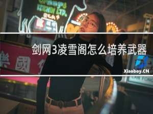剑网3凌雪阁怎么培养武器