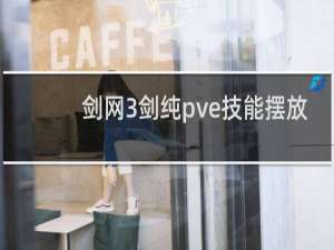 剑网3剑纯pve技能摆放