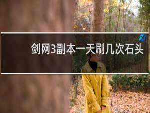 剑网3副本一天刷几次石头