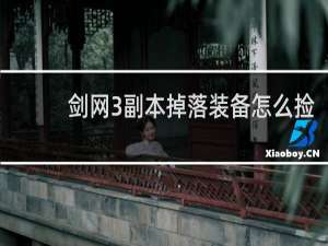 剑网3副本掉落装备怎么捡