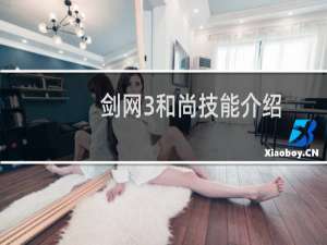 剑网3和尚技能介绍