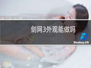 剑网3外观能做吗