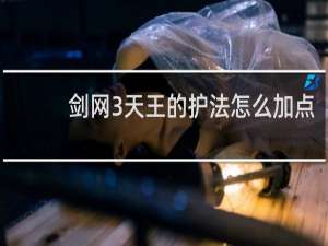 剑网3天王的护法怎么加点