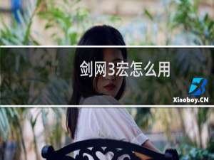 剑网3宏怎么用