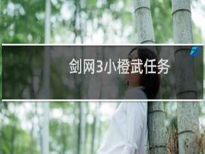 剑网3小橙武任务