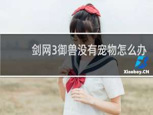 剑网3御兽没有宠物怎么办