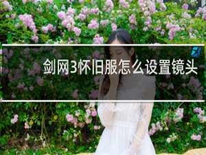 剑网3怀旧服怎么设置镜头