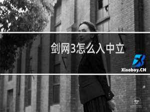 剑网3怎么入中立