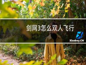 剑网3怎么双人飞行