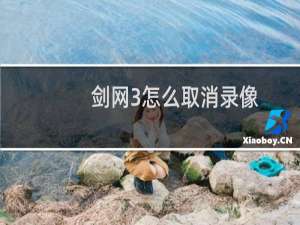 剑网3怎么取消录像